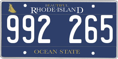 RI license plate 992265