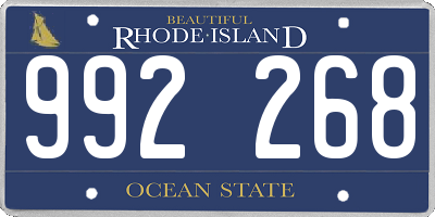 RI license plate 992268