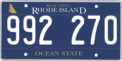 RI license plate 992270