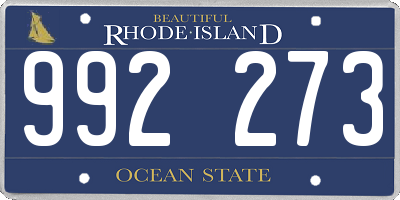 RI license plate 992273