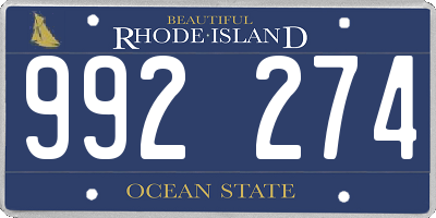 RI license plate 992274