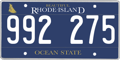 RI license plate 992275