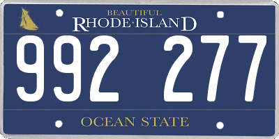 RI license plate 992277