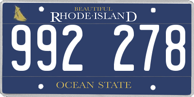 RI license plate 992278