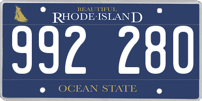 RI license plate 992280