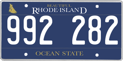 RI license plate 992282