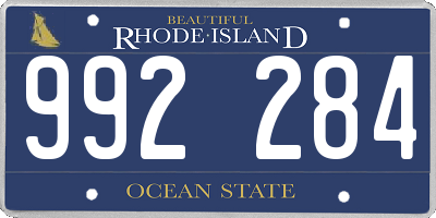 RI license plate 992284