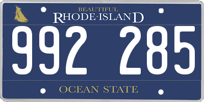 RI license plate 992285