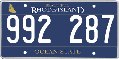 RI license plate 992287