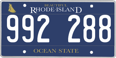 RI license plate 992288