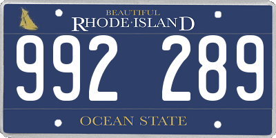 RI license plate 992289