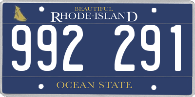 RI license plate 992291