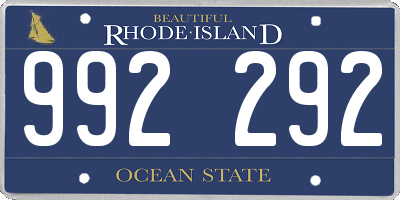 RI license plate 992292