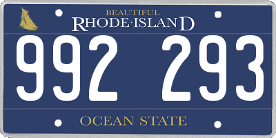 RI license plate 992293