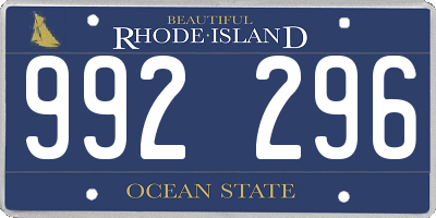 RI license plate 992296