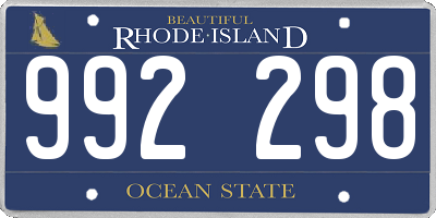 RI license plate 992298