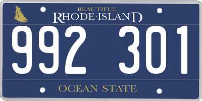 RI license plate 992301