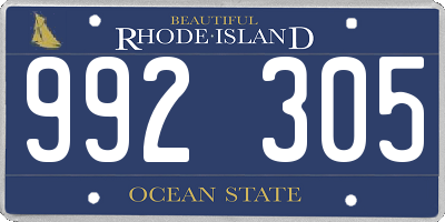 RI license plate 992305