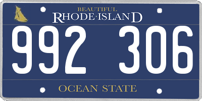 RI license plate 992306
