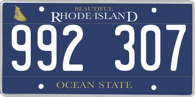 RI license plate 992307