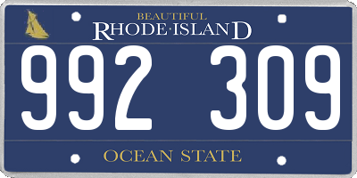 RI license plate 992309