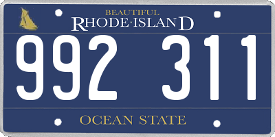RI license plate 992311