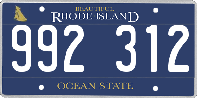 RI license plate 992312