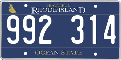 RI license plate 992314