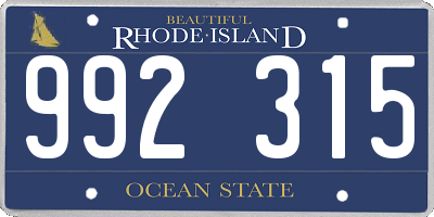 RI license plate 992315