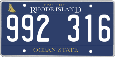 RI license plate 992316