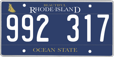 RI license plate 992317