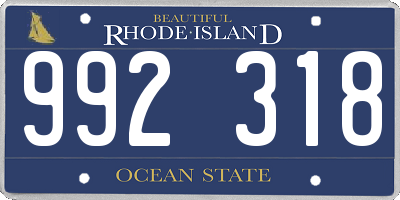 RI license plate 992318