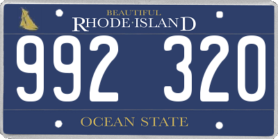 RI license plate 992320