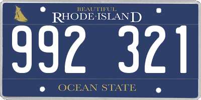 RI license plate 992321