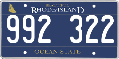 RI license plate 992322