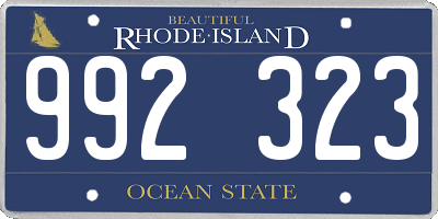 RI license plate 992323