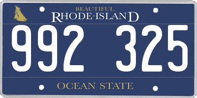 RI license plate 992325