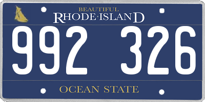 RI license plate 992326