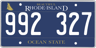 RI license plate 992327