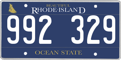 RI license plate 992329