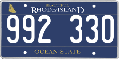 RI license plate 992330