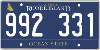 RI license plate 992331