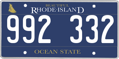 RI license plate 992332