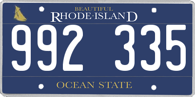 RI license plate 992335