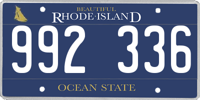 RI license plate 992336