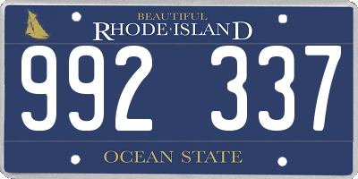 RI license plate 992337