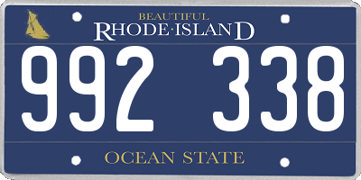 RI license plate 992338
