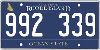 RI license plate 992339