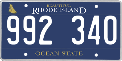 RI license plate 992340