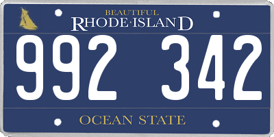 RI license plate 992342